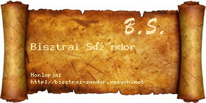 Bisztrai Sándor névjegykártya